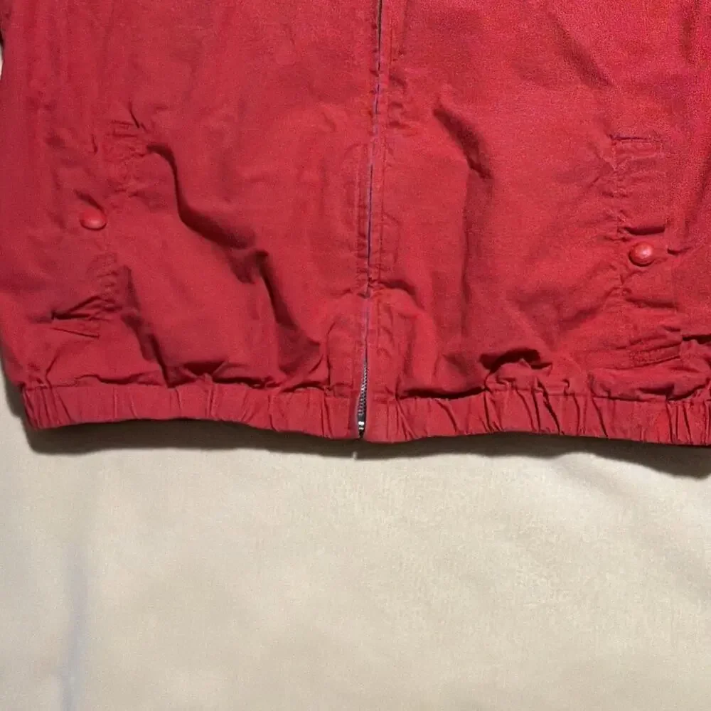 VTG Tommy Hilfiger Mens Red Harrington Sailing Coat Sz L Full Zip Logo Pockets
